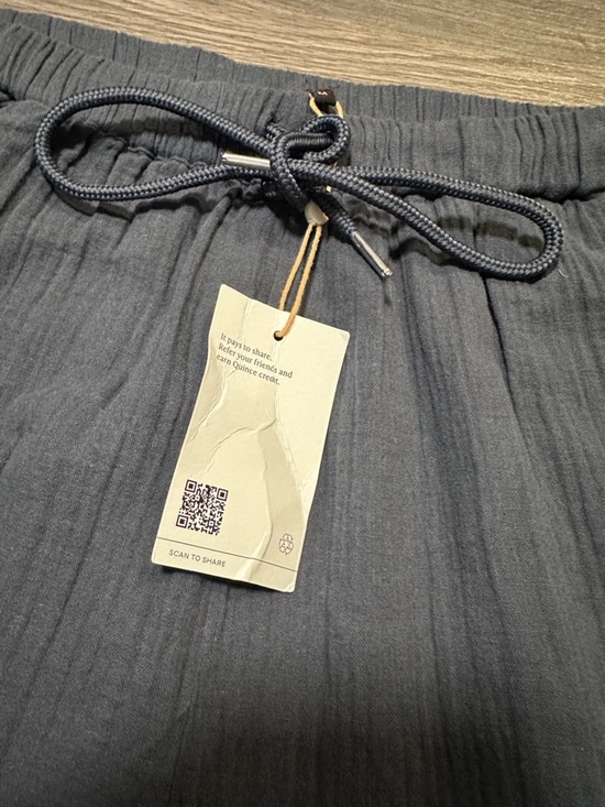 Quince Organic Cotton Gauze Straight Leg Pants Indigo Blue New With Tags Medium - Picture 6 of 6